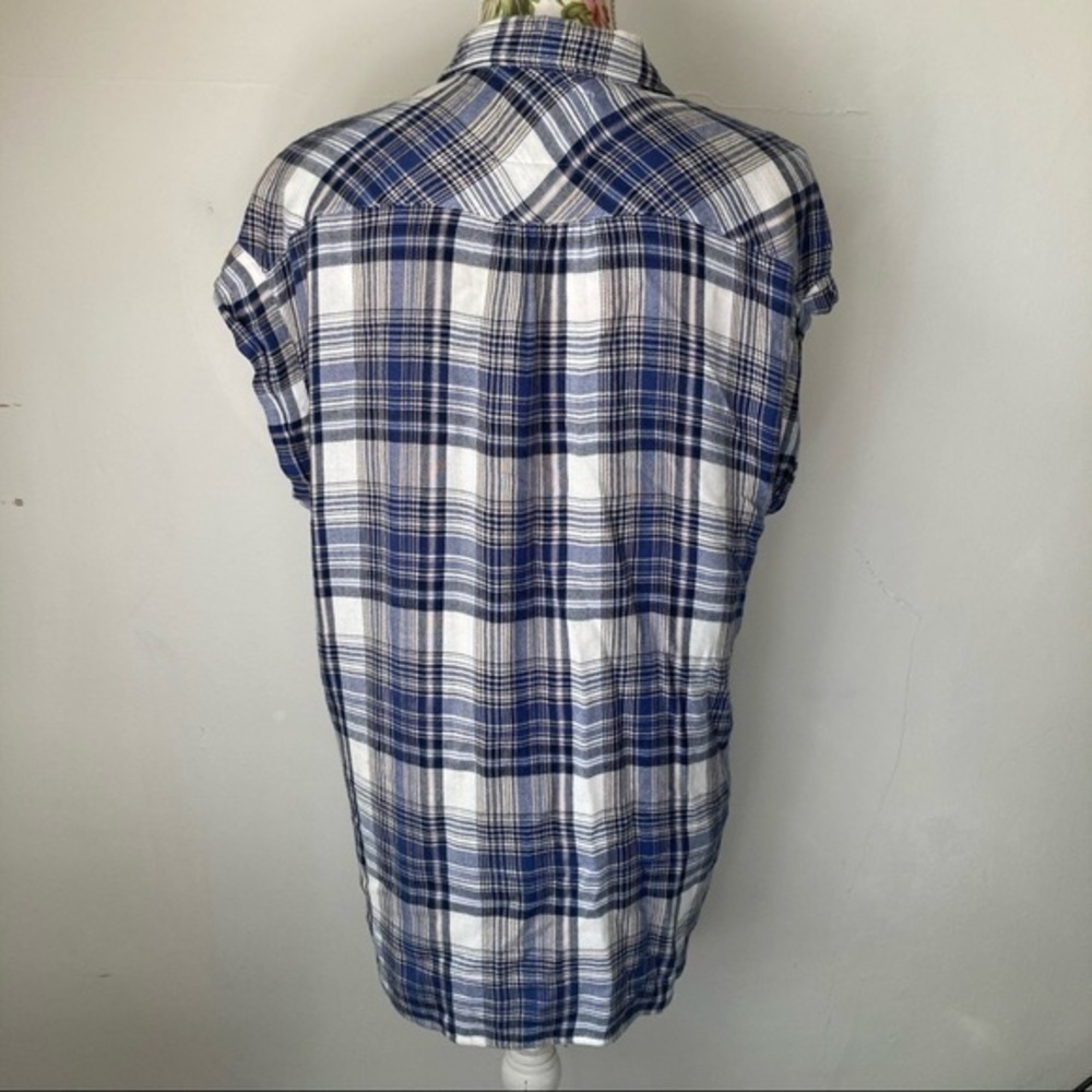 Rails Sleeveless Button Down Top Plaid Medium - image 5